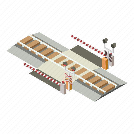 Railway, cross, road, barrier, isometric icon - Download on Iconfinder