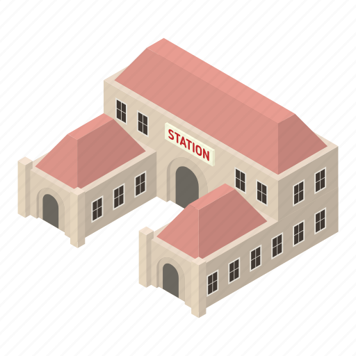 City, railway, station, isometric icon - Download on Iconfinder