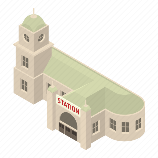 Express, railway, station, isometric icon - Download on Iconfinder