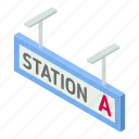 railway, station, isometric