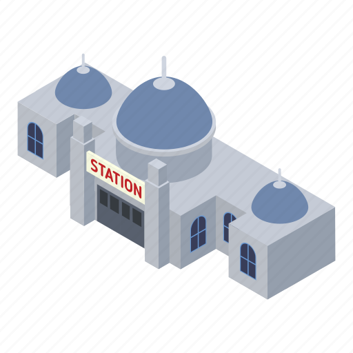 Architecture, railway, station, isometric icon - Download on Iconfinder