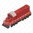 diesel, train, isometric
