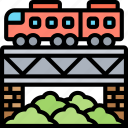 bridge, train, railway, travel, transport