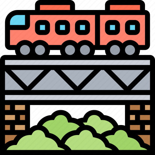 Bridge, train, railway, travel, transport icon - Download on Iconfinder