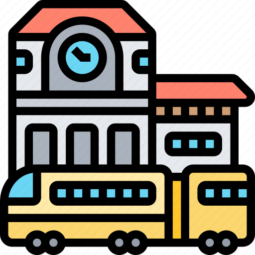 Railway, train, station, transportation, travel icon - Download on Iconfinder