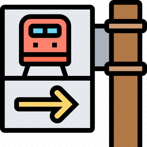 Train, station, sign, direction, transportation icon - Download on Iconfinder
