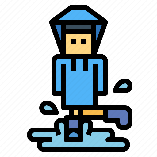 Child, kids, puddle, raincoat icon - Download on Iconfinder
