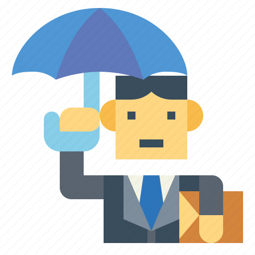 Businessman, man, salaryman, umbella icon - Download on Iconfinder