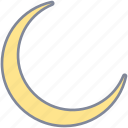 crescent, moon, night