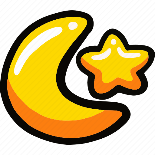 Moon, star, islamic, celebration, muslim, mubarak, vector icon - Download on Iconfinder