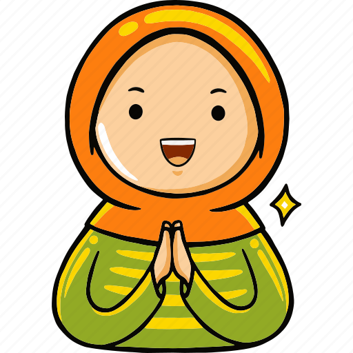 Muslim, woman, greeting, islamic, celebration, mubarak, vector icon - Download on Iconfinder