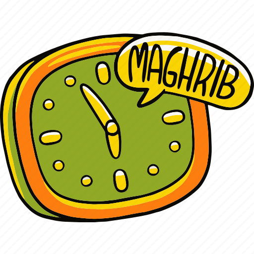 Maghrib, time, islamic, celebration, muslim, mubarak, vector icon - Download on Iconfinder