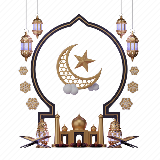Ramadan, composition, mosque, fasting, religion, muslim 3D illustration - Download on Iconfinder