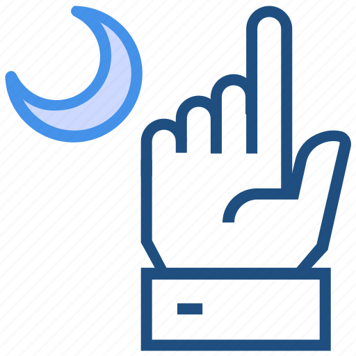 Hand, islam, moon, muslim, ramadan, support icon - Download on Iconfinder
