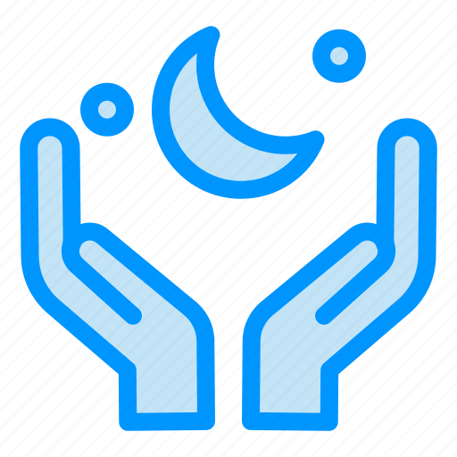 Cresent, eid, hand, moon, pray icon - Download on Iconfinder