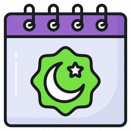 Ramadan, calendar, moon, star, planner, schedule, date icon - Download on Iconfinder