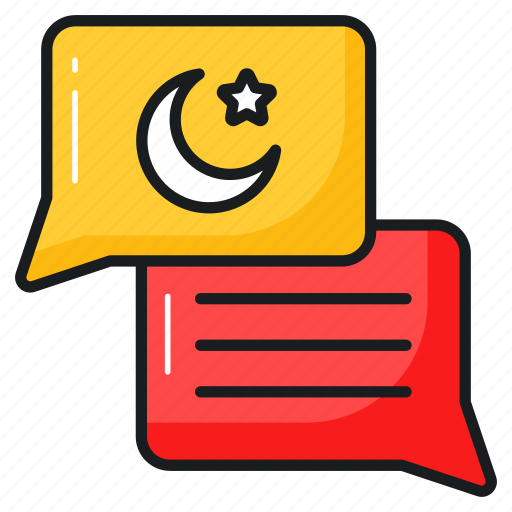 Conversation, talking, messaging, chat, bubble, islamic, crescent icon - Download on Iconfinder