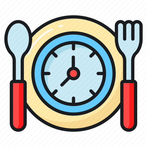 Fasting, ramadan, spoon, fork, clock, iftar, time icon - Download on Iconfinder