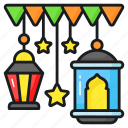 decoration, ramadan, lantern, vintage, star, hanging, eid mubarak