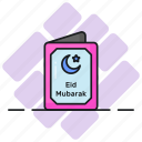 eid mubarak, greeting, card, eid, ramadan, crescent, start