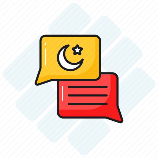Conversation, talking, messaging, chat, bubble, islamic, crescent icon - Download on Iconfinder