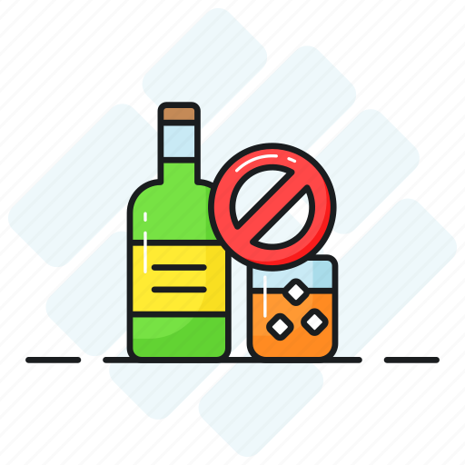 Prohibited, sign, alcohol, no, bottle, glass, wine icon - Download on Iconfinder