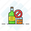 prohibited, sign, alcohol, no, bottle, glass, wine 