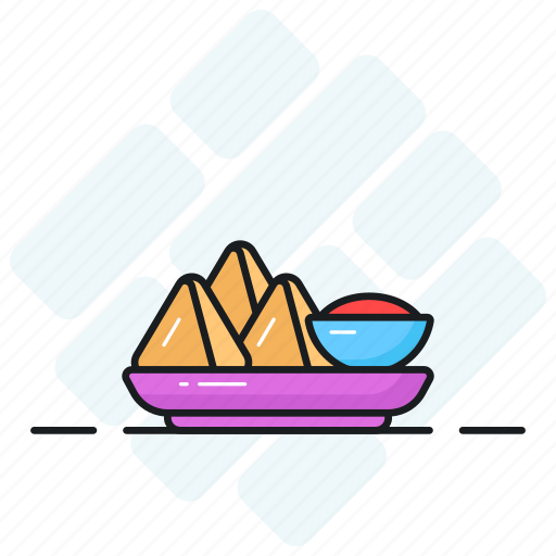 Samosa, food, fried, sauces, fast food, iftar, meal icon - Download on Iconfinder