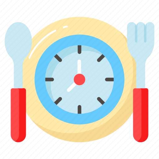 Fasting, ramadan, spoon, fork, clock, iftar, time icon - Download on Iconfinder