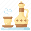 teapot, antique, tea, cup, glass, arabic, thermos
