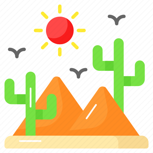 Desert, view, sun, cactus, landscape, nature, dunes icon - Download on Iconfinder