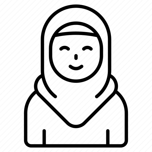 Muslim, girl, woman, islamic, hijab, feminine, female icon - Download on Iconfinder
