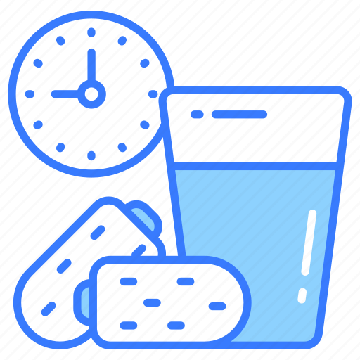 Ramadan, iftar, time, dates, water, glass, clock icon - Download on Iconfinder