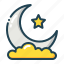 moon, cloud, islam, star 