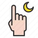 abrahamic, finger, islam, moon, ramadan, religion