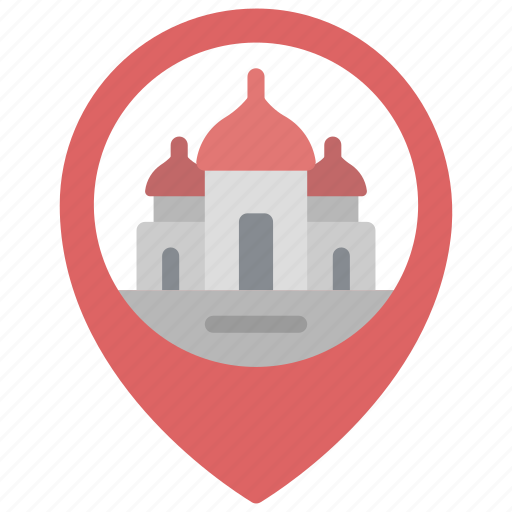Mosque, location, religion, religious, building, pin icon - Download on Iconfinder