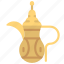 teapot, tea, drinking, gold 