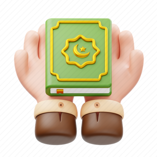 Hand, quran, al-quran, book, gesture, ramadan, finger 3D illustration - Download on Iconfinder
