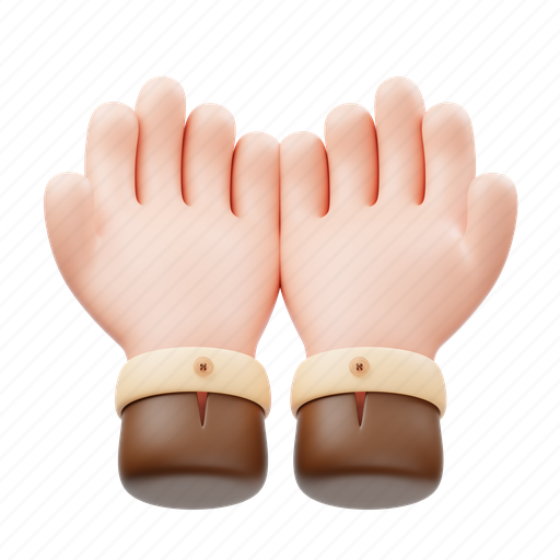 Hand, praying, pray, fingers, gesture, hand gesture, islamic 3D illustration - Download on Iconfinder
