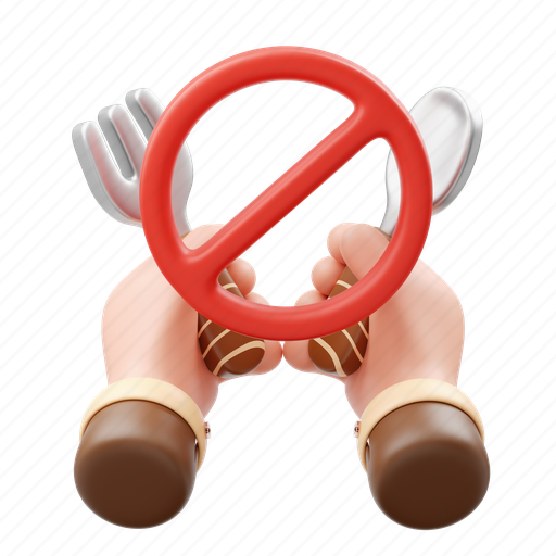 Stop eating, fasting, puasa, diet, ramadan, mubarak, kareem 3D illustration - Download on Iconfinder