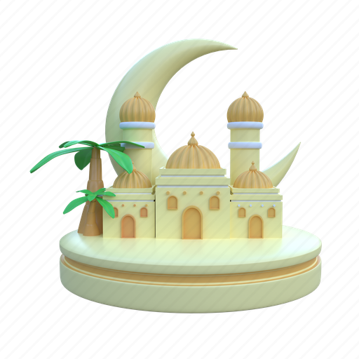 Mosque, islamic, religion, muslim, arabic, ramadan, pray 3D illustration - Download on Iconfinder