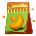 ramadan, calendar, month, moon, star, time, date, islam