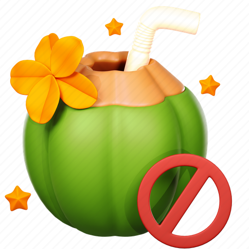 No drinking, drink, fresh, fasting, no, coconut water, fruit icon - Download on Iconfinder