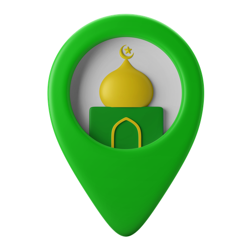Mosque location, navigation, gps, map, pointer 3D illustration - Free download