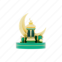 ramadan, illustration, islam, religion, lantern, crescent, gift, present, decoration 