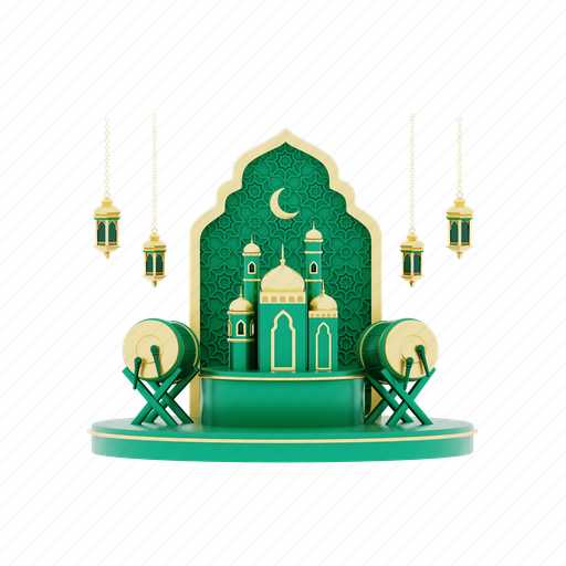 Ramadan, illustration, islam, mosque, drum, religion, lantern 3D illustration - Download on Iconfinder