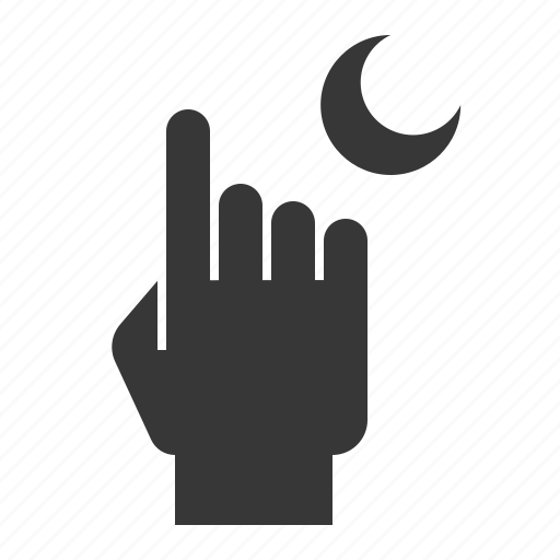 Abrahamic, finger, islam, moon, ramadan, religion icon - Download on Iconfinder