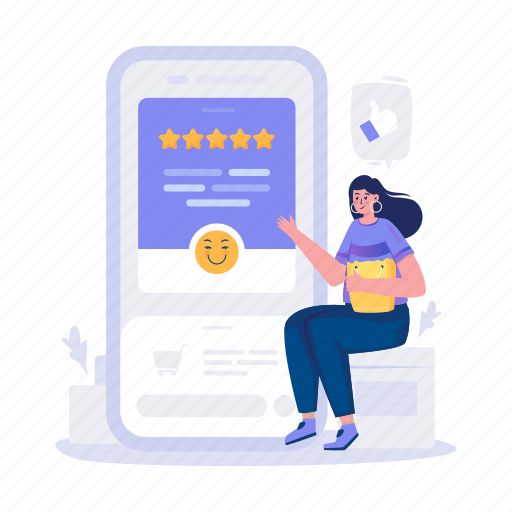 Happy, positive, rating, 5 star, customer feedback, recommended, review illustration - Download on Iconfinder