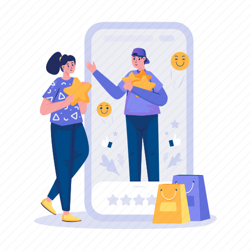 Rating, review, marketing, satisfaction, customer feedback, online shopping, comment illustration - Download on Iconfinder