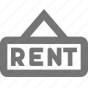 rent, sign, real estate, building, property 